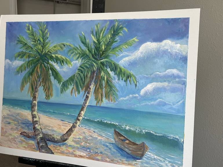 Original Beach Painting by Halyna Petrychenko