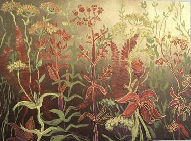 Original Art Deco Floral Paintings by Halyna Petrychenko