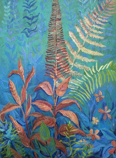 Original Art Deco Botanic Painting by Halyna Petrychenko