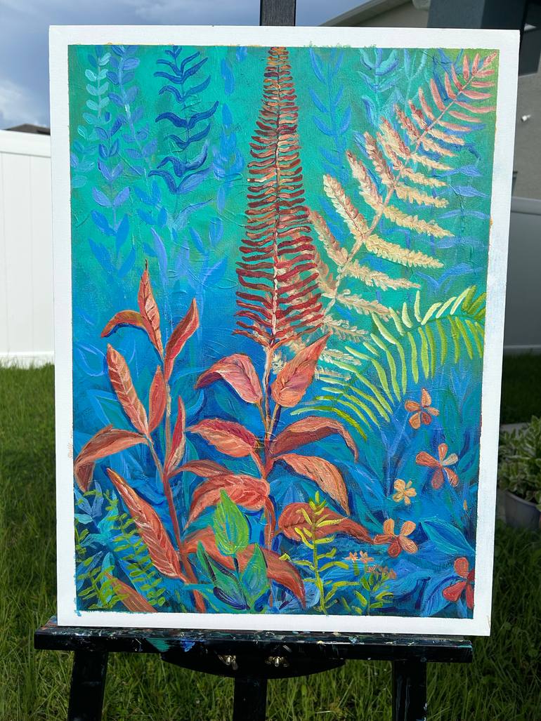 Original Art Deco Botanic Painting by Halyna Petrychenko
