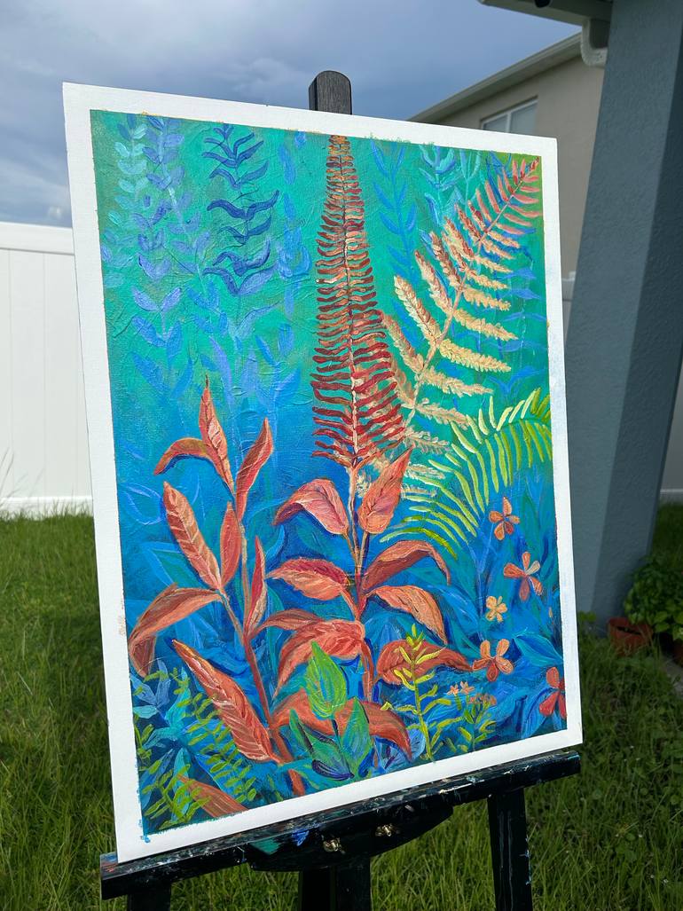 Original Art Deco Botanic Painting by Halyna Petrychenko