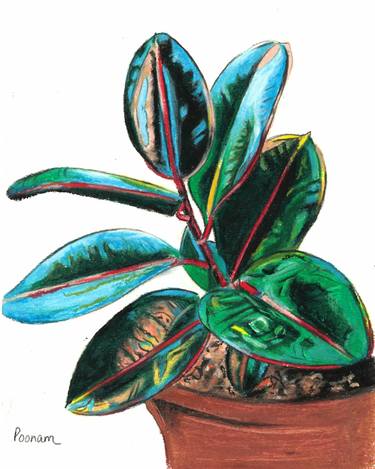 Original Minimalism Botanic Paintings by POONAM SINGH