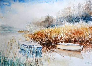 Print of Expressionism Boat Paintings by Ana Smarz