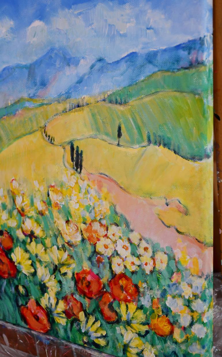 Original Color Field Painting Landscape Painting by Jolanta Smarz