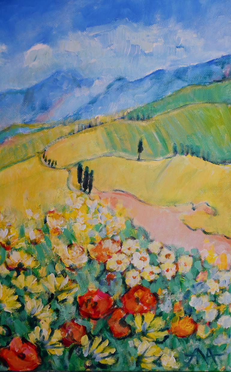 Original Color Field Painting Landscape Painting by Jolanta Smarz