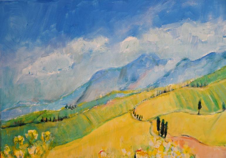Original Color Field Painting Landscape Painting by Jolanta Smarz