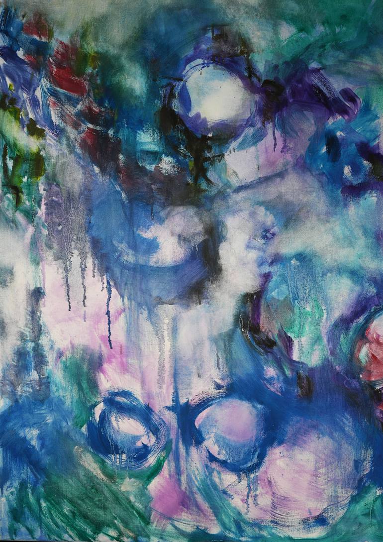 Original Abstract Expressionism Abstract Painting by Jolanta Smarz
