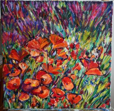 Original Expressionism Floral Paintings by Ana Smarz