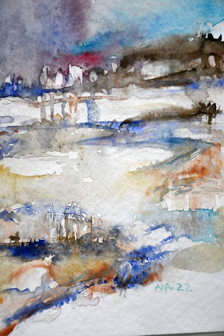 Original Abstract Expressionism Landscape Painting by Ana Smarz