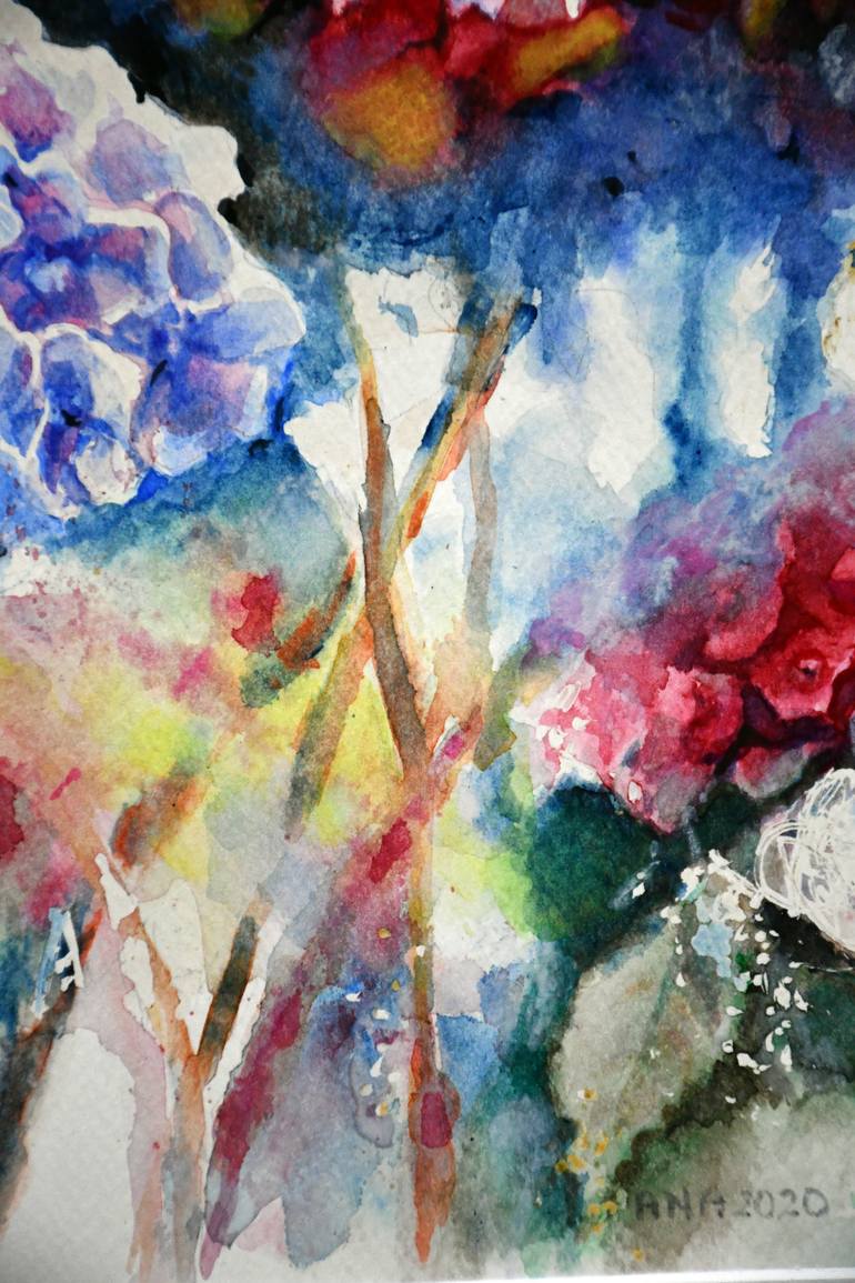 Original Expressionism Floral Painting by Jolanta Smarz