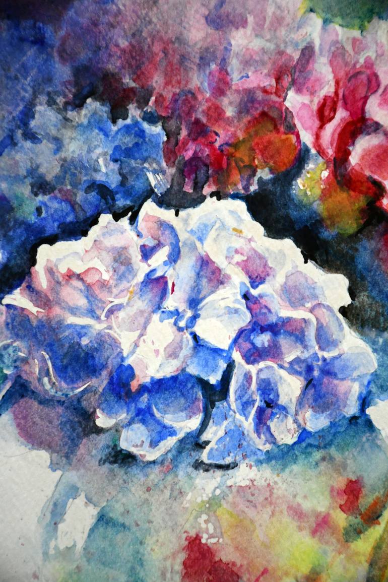 Original Expressionism Floral Painting by Jolanta Smarz