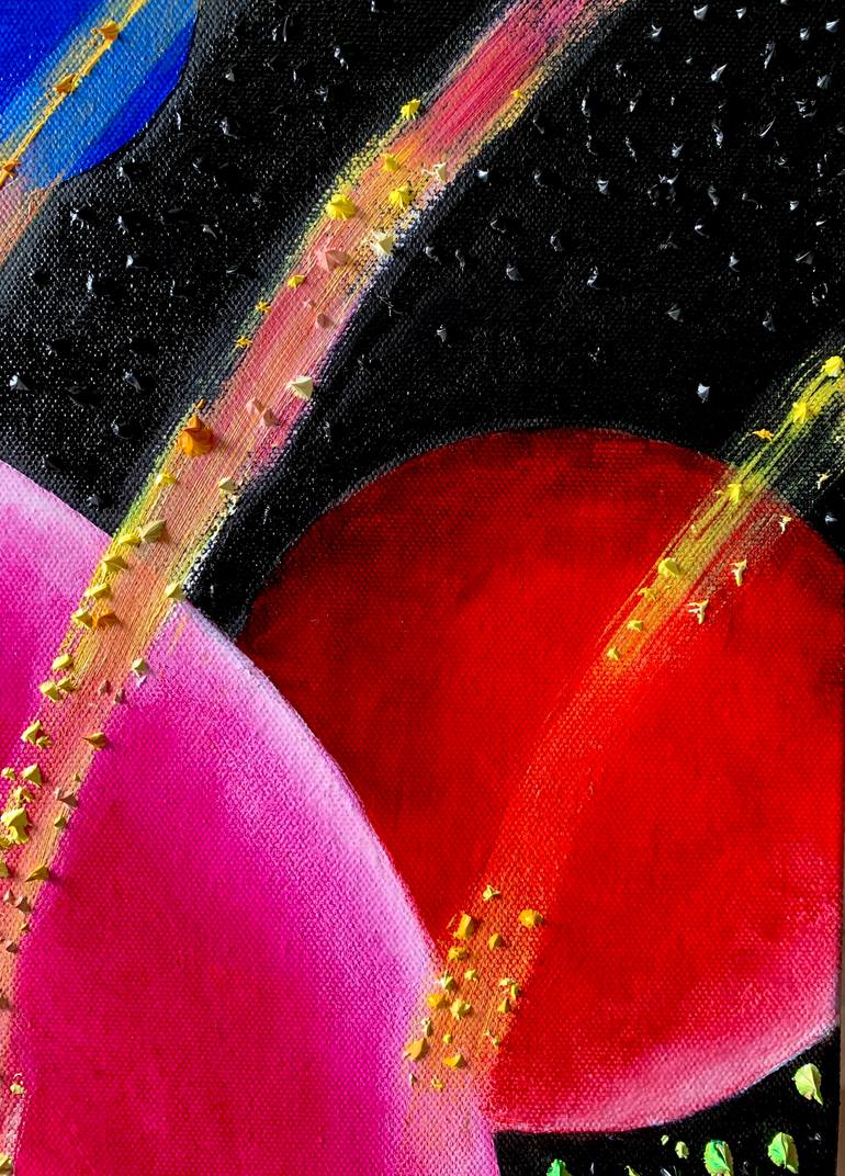 Original Abstract Outer Space Painting by Maurice Hawkins