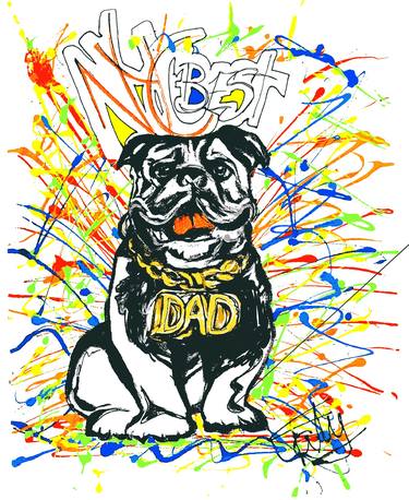 Bulldog hand painted t shirt thumb