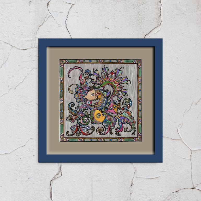 Original Art Deco Animal Painting by Inna Viriot