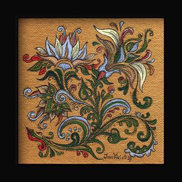 Original Art Deco Floral Paintings by Inna Viriot