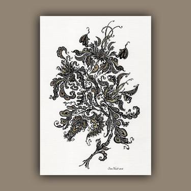 Original Art Deco Botanic Drawings by Inna Viriot