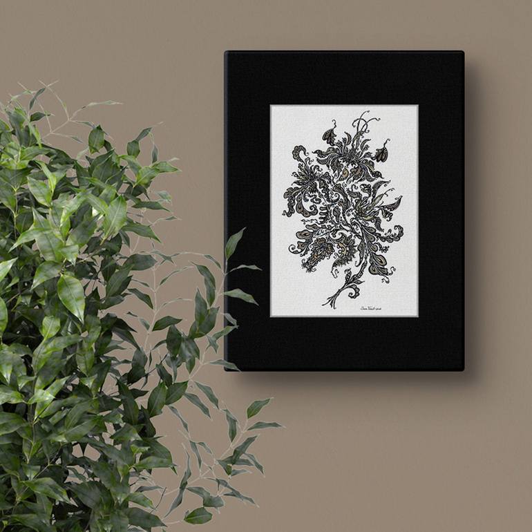 Original Art Deco Botanic Drawing by Inna Viriot