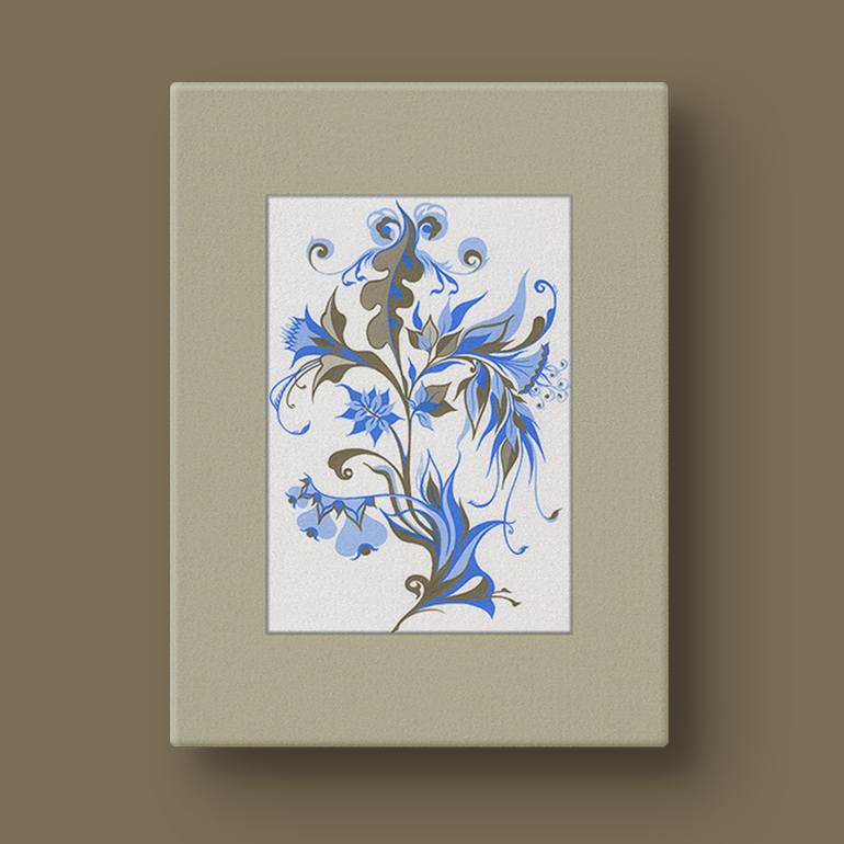 Original Art Deco Botanic Paintings by Inna Viriot