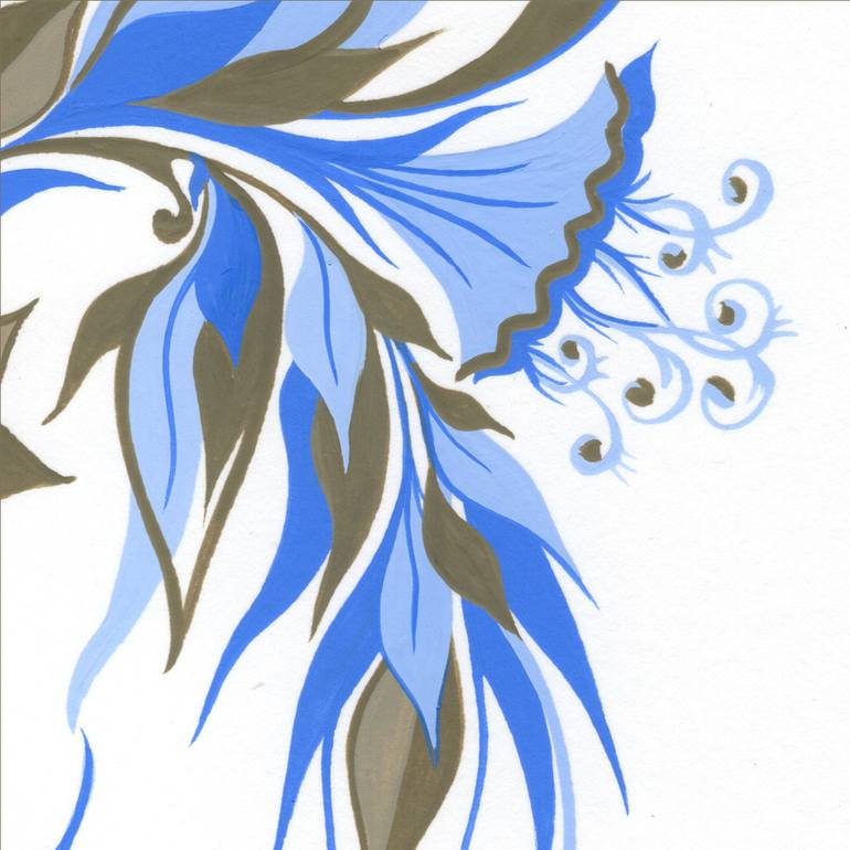 Original Art Deco Botanic Painting by Inna Viriot