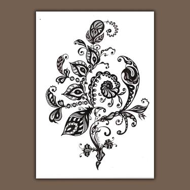 Original Art Deco Botanic Drawings by Inna Viriot