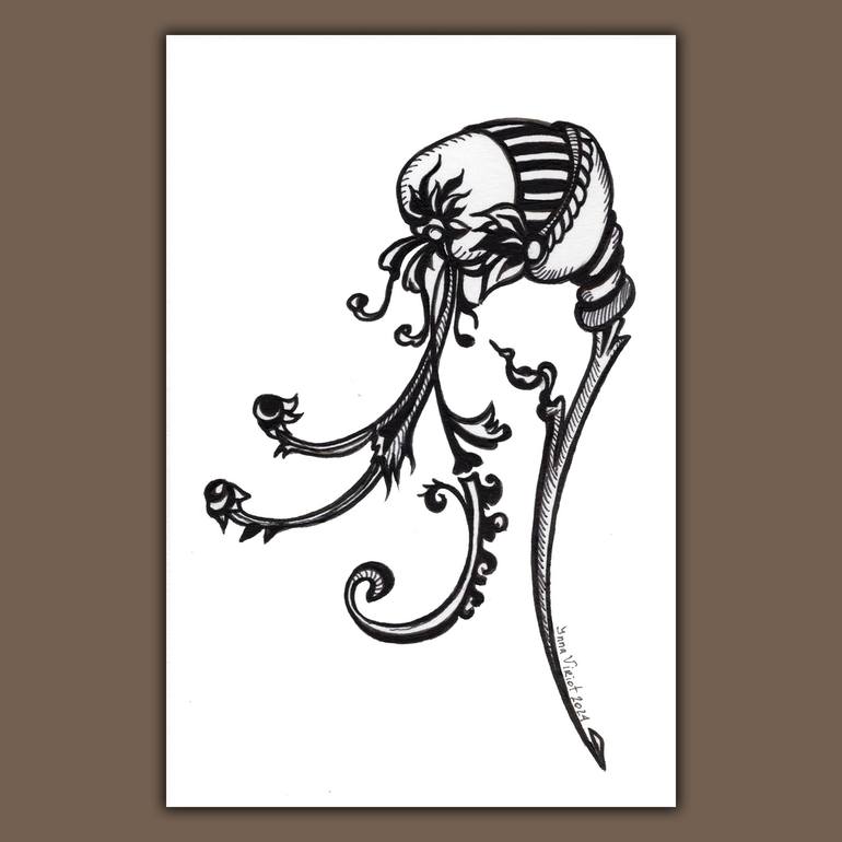 Original Art Nouveau Botanic Drawings by Inna Viriot