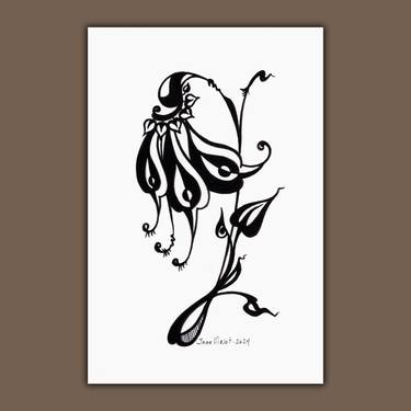 Original Art Deco Botanic Drawing by Inna Viriot