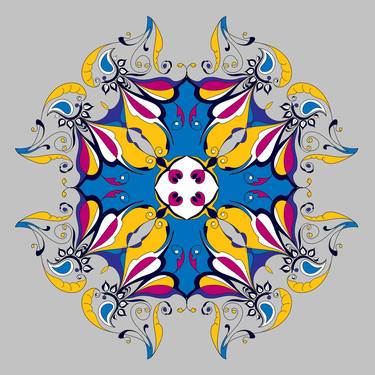 Mandala - Rapsody in blue and yellow thumb