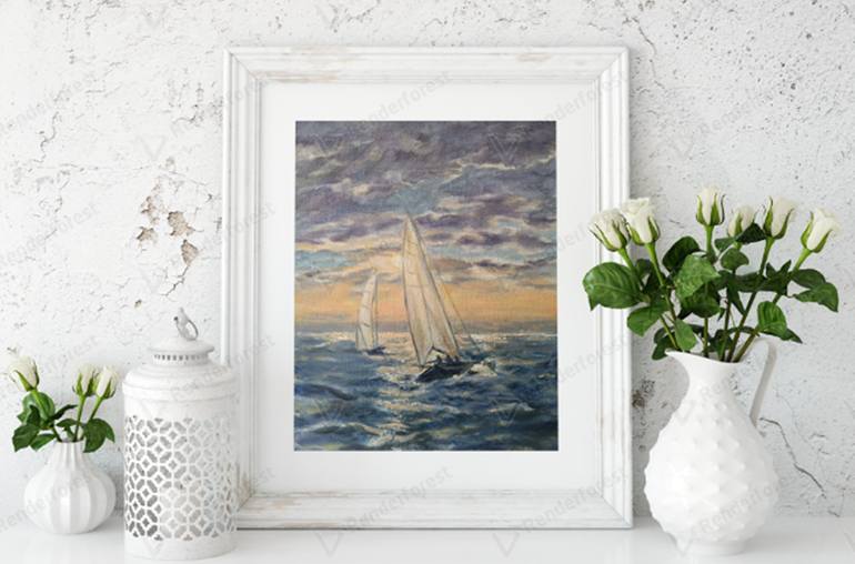 Original Expressionism Seascape Painting by Iryna Oliinyk