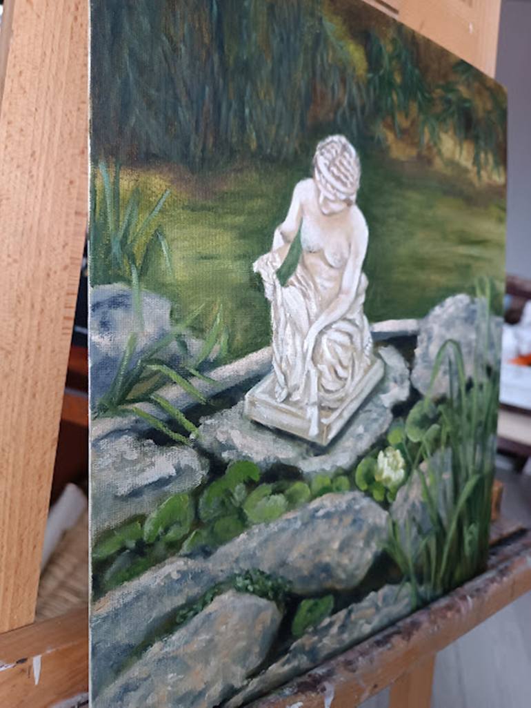 Original Impressionism Garden Painting by Iryna Oliinyk