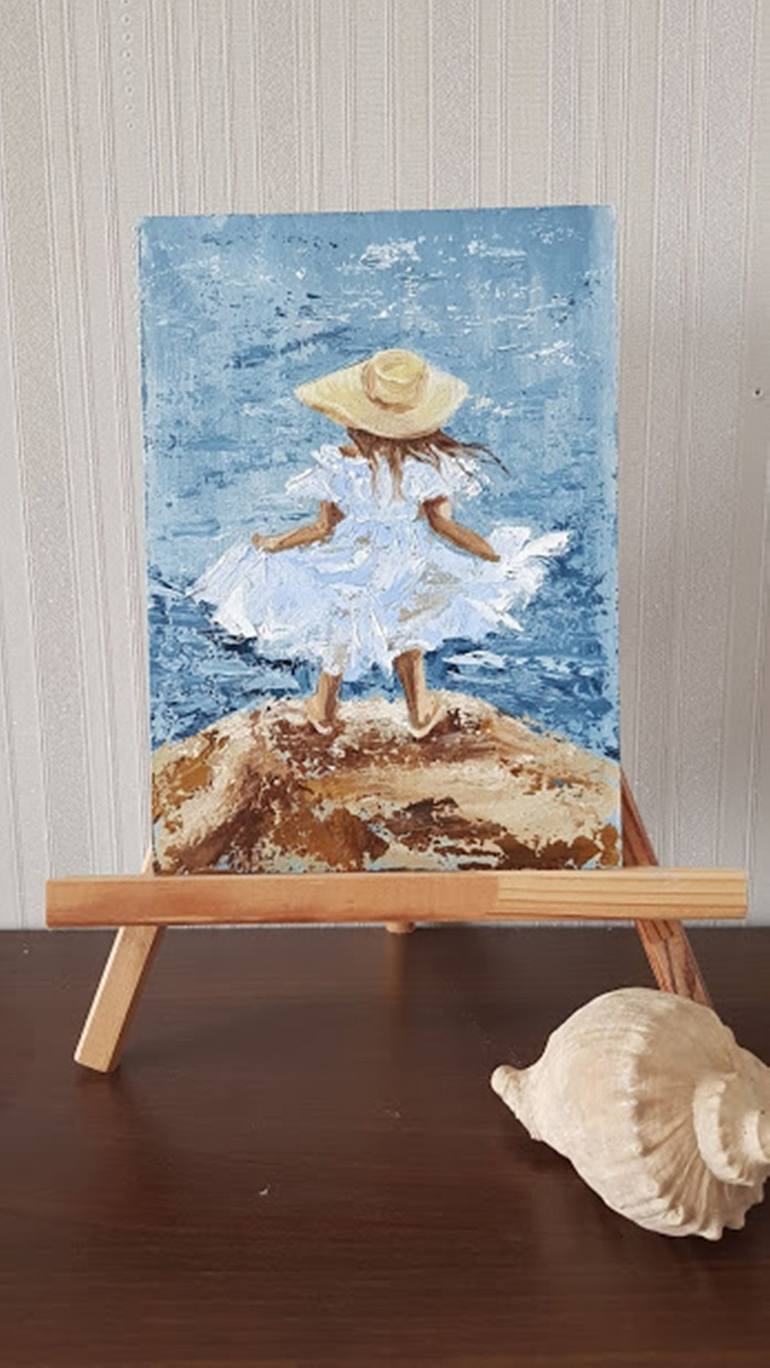 Original Art Deco Seascape Painting by Iryna Oliinyk