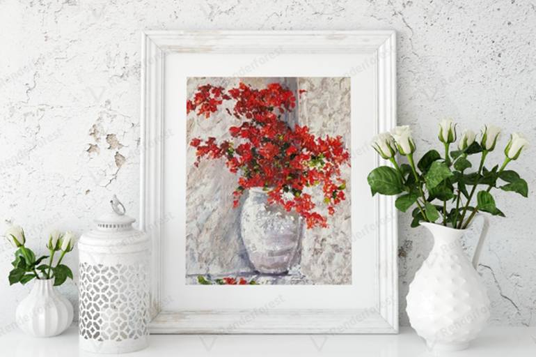 Original Art Deco Botanic Painting by Iryna Oliinyk