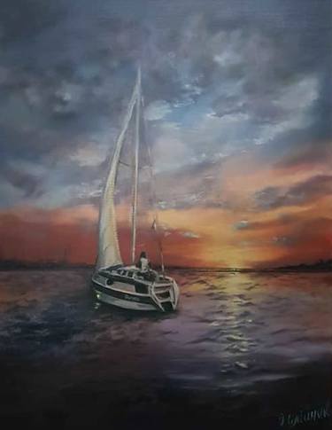 Print of Yacht Paintings by Iryna Oliinyk