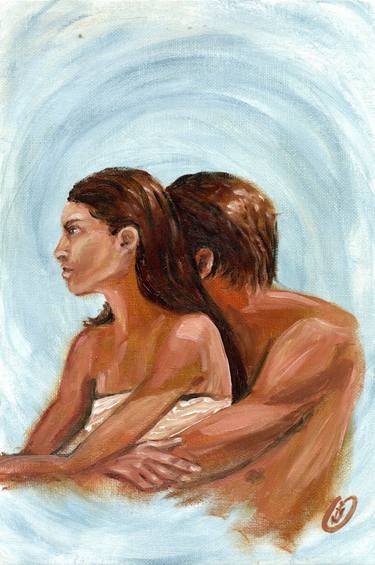 EROTIC WALL ART, PICTURE OF A COUPLE IN LOVE,COUPLES GIFT thumb