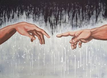 "Hand to hand" Painting for interior. thumb