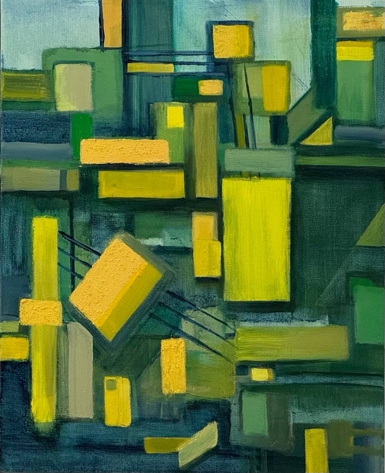 Original Geometric Abstract Painting by Jonathan Rogers