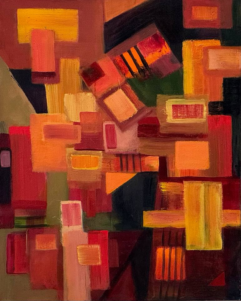 Original Geometric Abstract Painting by Jonathan Rogers