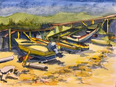 Original Modern Boat Paintings by Jonathan Rogers
