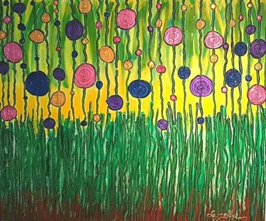 Original Abstract Expressionism Floral Paintings by Lycelle Santos