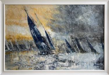 Original Abstract Expressionism Seascape Mixed Media by Gill Storr