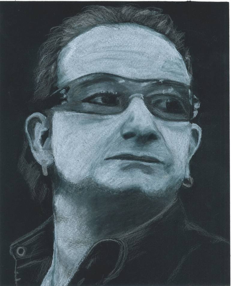 Bono of U2 Drawing by Dana E M | Saatchi Art