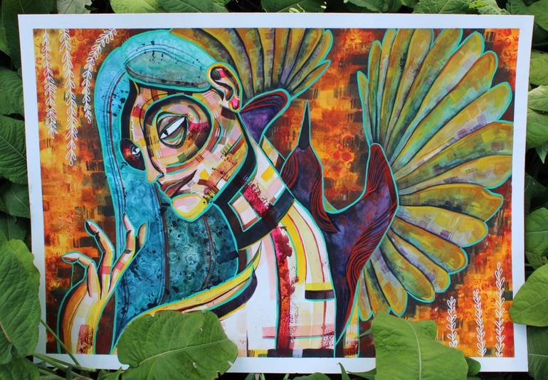 Original Abstract Women Painting by Gintare Budvytyte