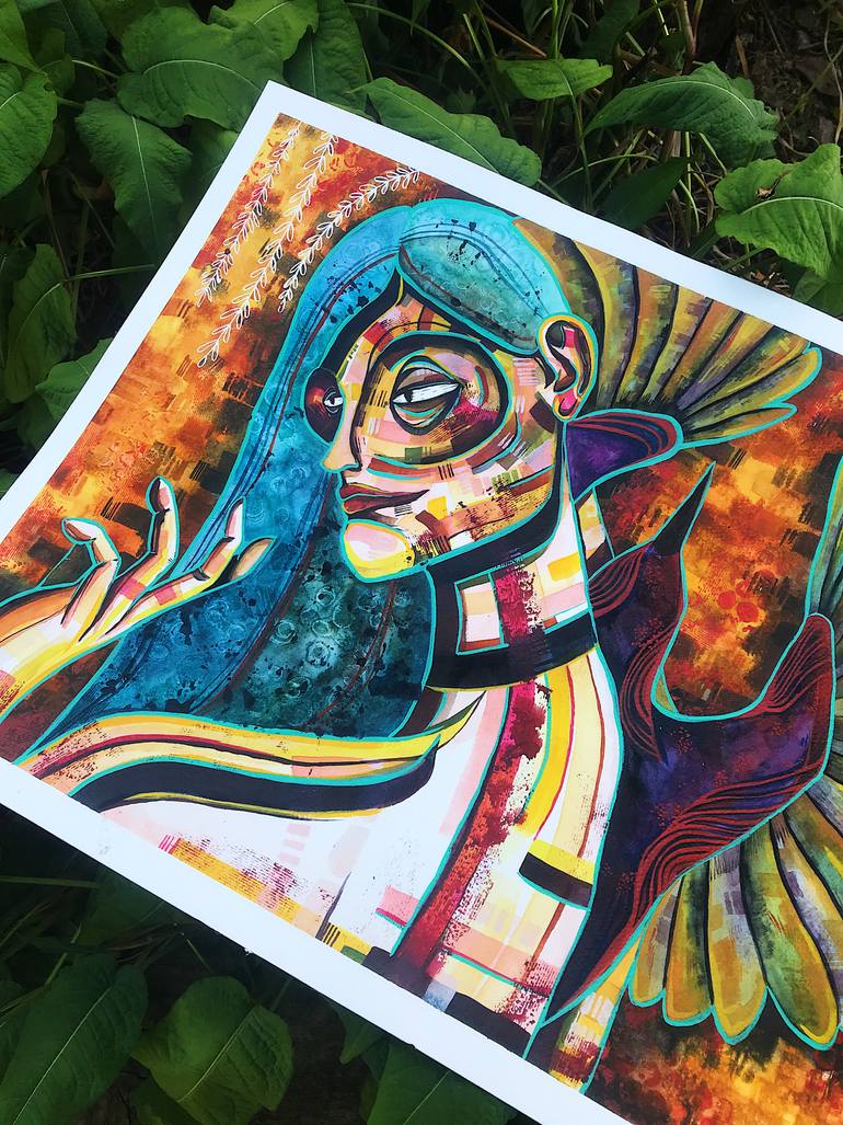 Original Abstract Women Painting by Gintare Budvytyte