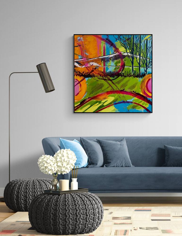 Original Abstract Expressionism Abstract Painting by Helen Johnson