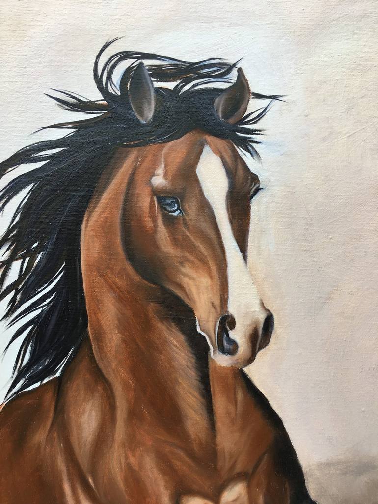 Original Realism Horse Painting by Fariha Fatima