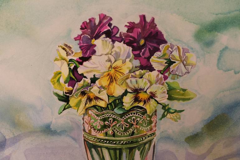 Original Fine Art Floral Painting by Dana Velychko