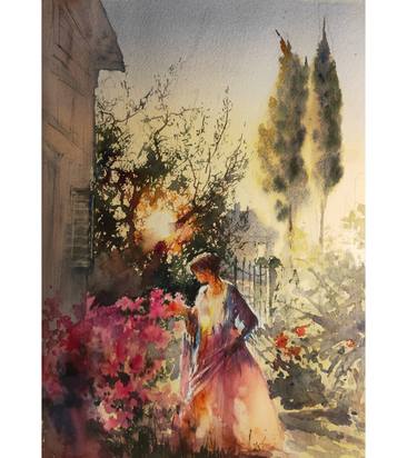 Print of Figurative Garden Paintings by Olga Tsarkova