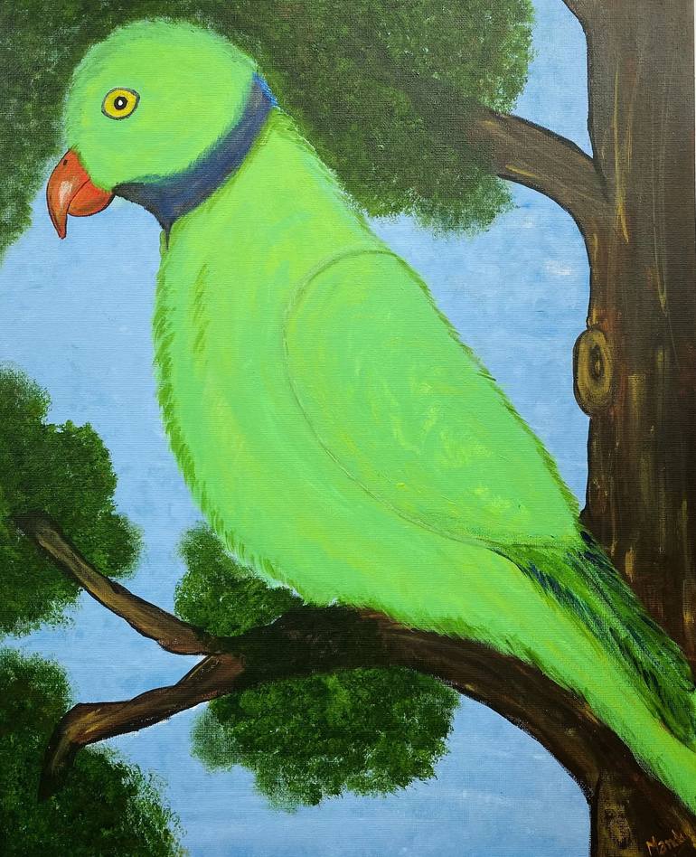 indian parrot painting