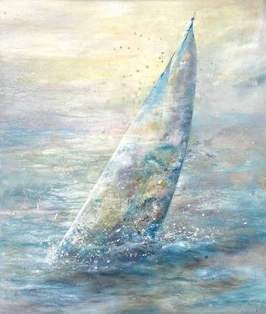 Original Abstract Yacht Paintings by cathy golden