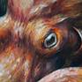 The picture was created to order. I passed the underwater world with its main character Octopus. 
The customer asked me to pass on the ability to cope with many tasks at once. So he wanted to see an octopus with many hands and a developed mind. 
The picture is drawn on Repin canvas and professional oil paints.