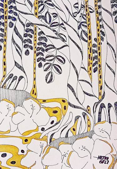 Original Art Deco Nature Drawings by Metka Gelt